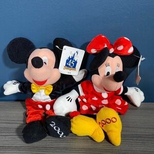 NWT Vintage Disneyland 45 Years of Magic Mickey & Minnie Millennium 2000 Plush